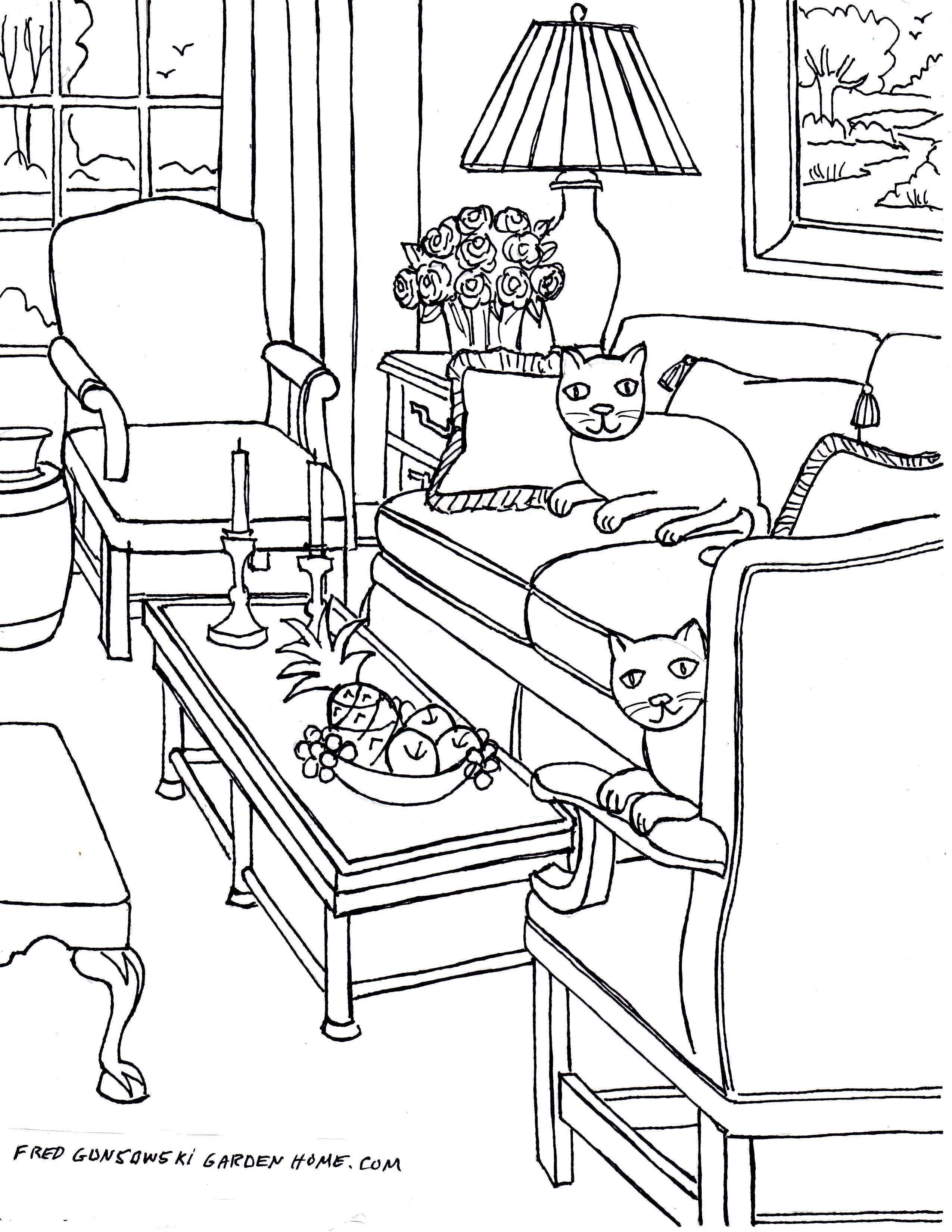 Living Room Coloring Pages - Coloring Home