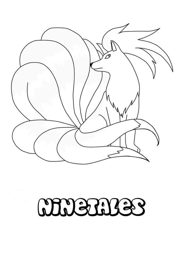 FIRE POKEMON coloring pages - Ninetales | Pokemon coloring pages ...