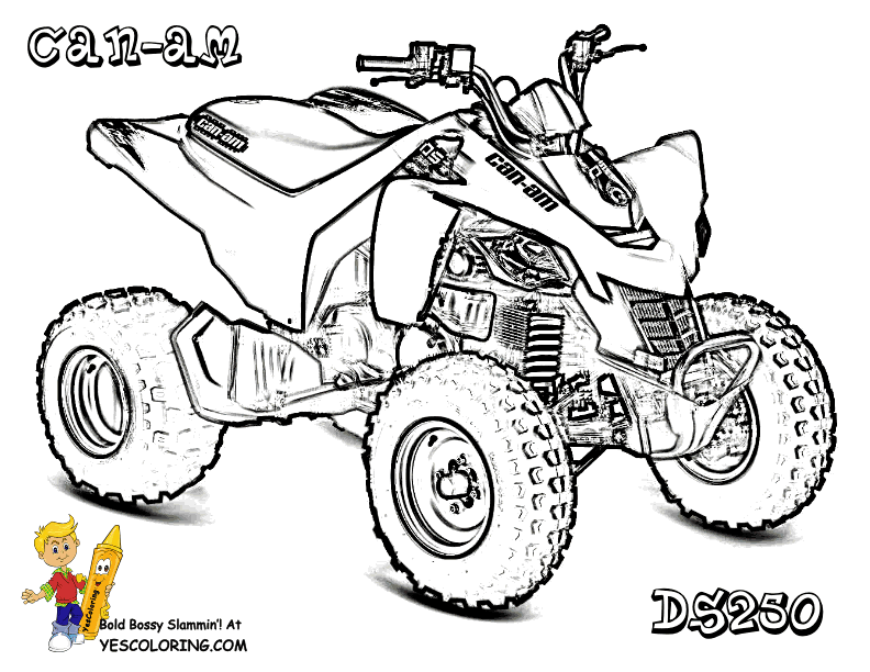Brawny ATV Coloring Pages | ATV | Free Coloring | 4 Wheeler | Quads