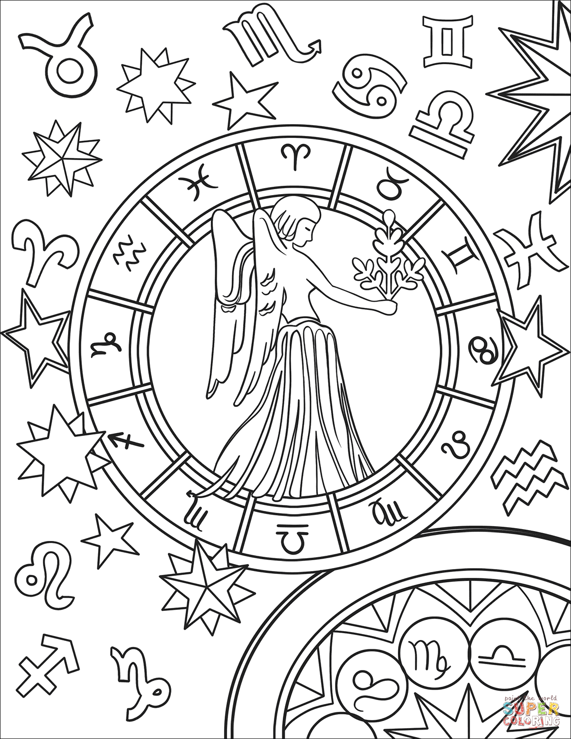 Zodiac Signs Coloring Pages Coloring Home