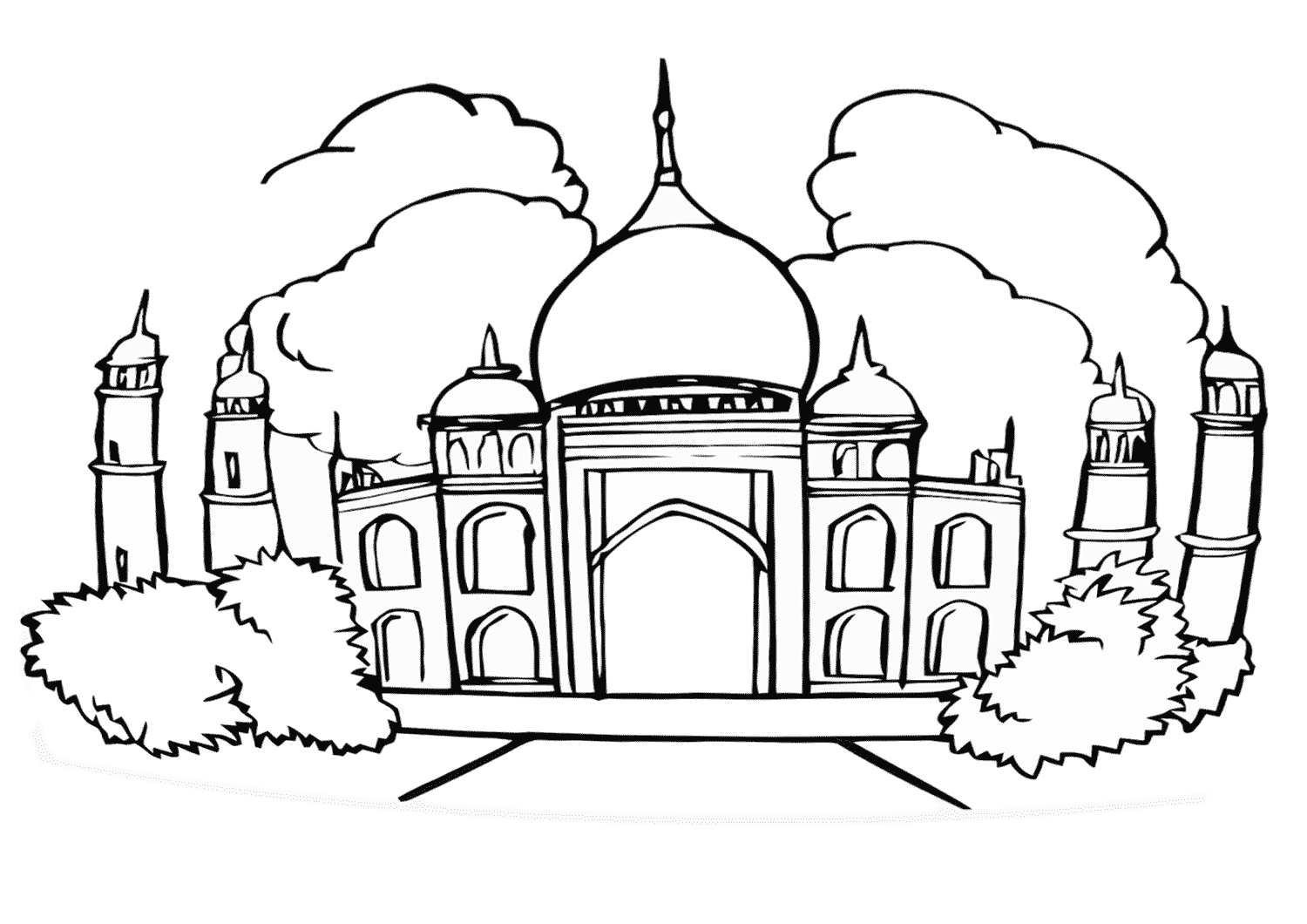 Mosque Coloring Pages | Coloring Pages To Download And Print - Coloring