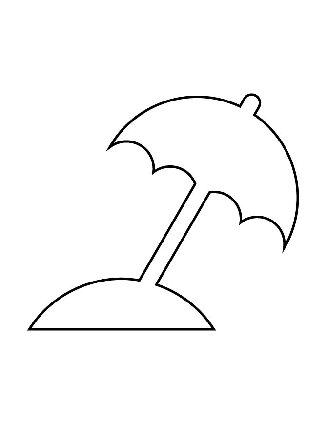Beach Umbrella Printable - Coloring Pages for Kids and for Adults
