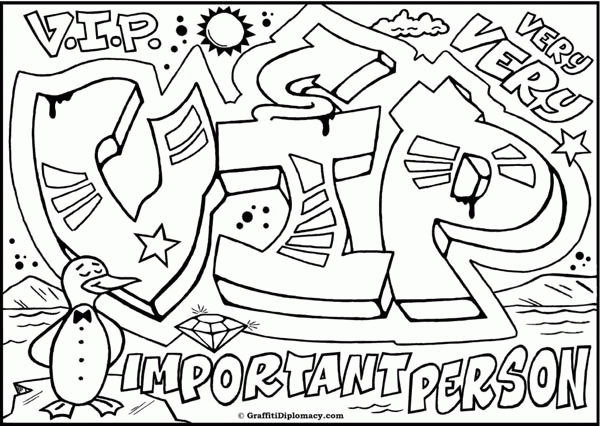 Graffiti - Coloring Pages for Kids and for Adults