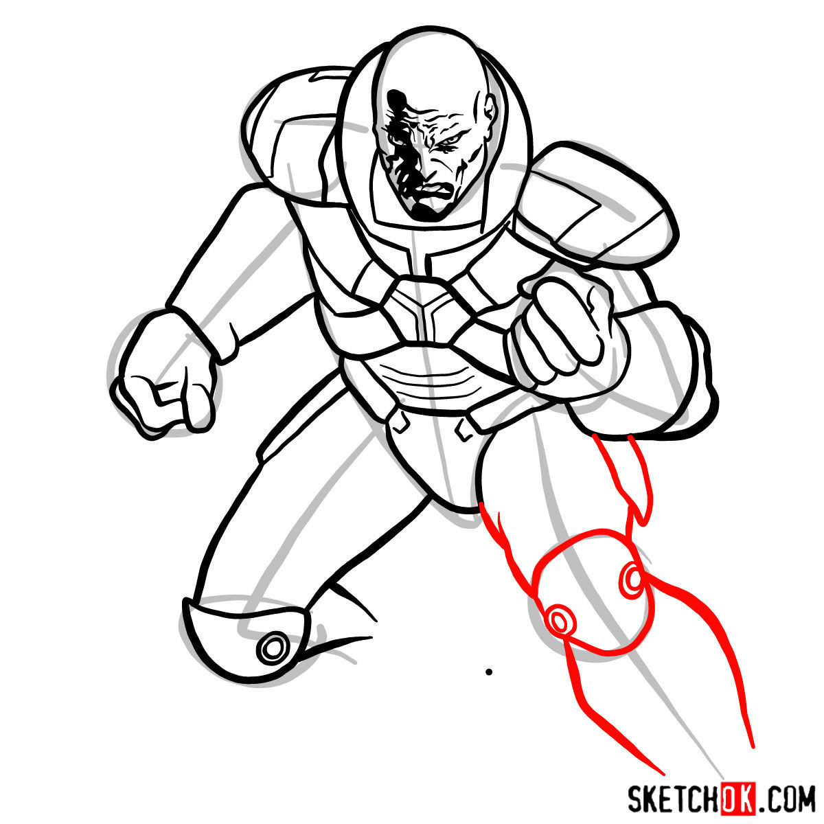 How to draw Lex Luthor - Sketchok easy drawing guides