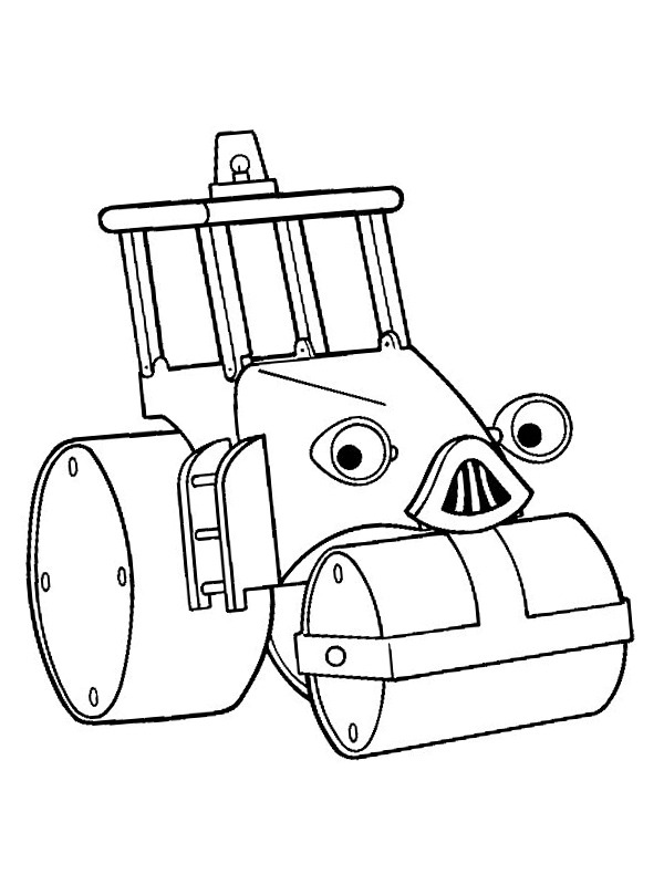 colouring page Roley the green steamroller | coloringpage.ca