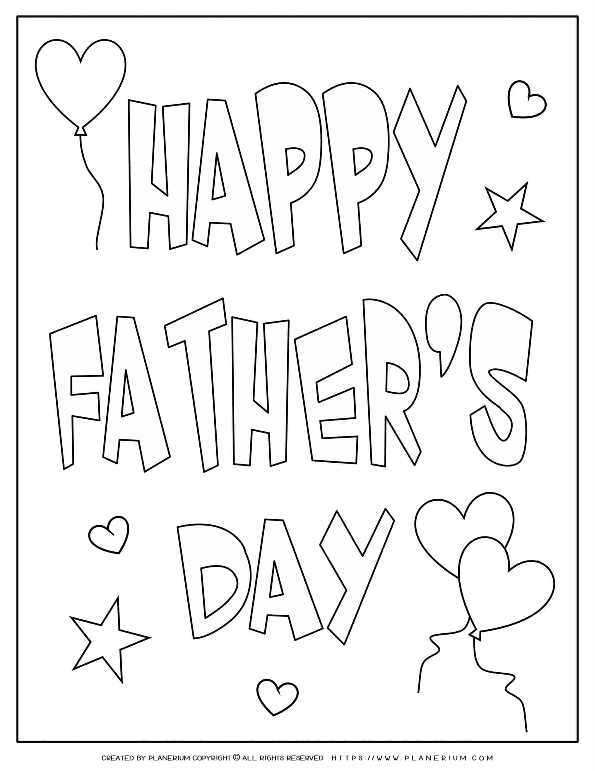 Father's Day - Coloring page - Happy Father's Day | Planerium