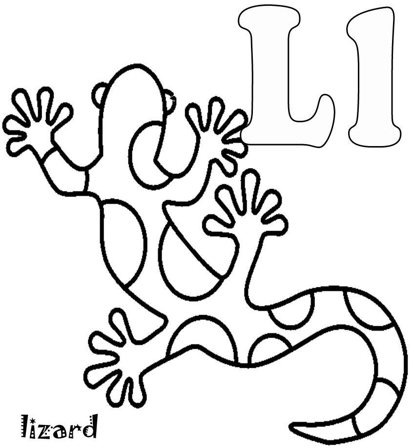 Lizard Alphabet Coloring Pages Free | Alphabet Coloring pages of ...