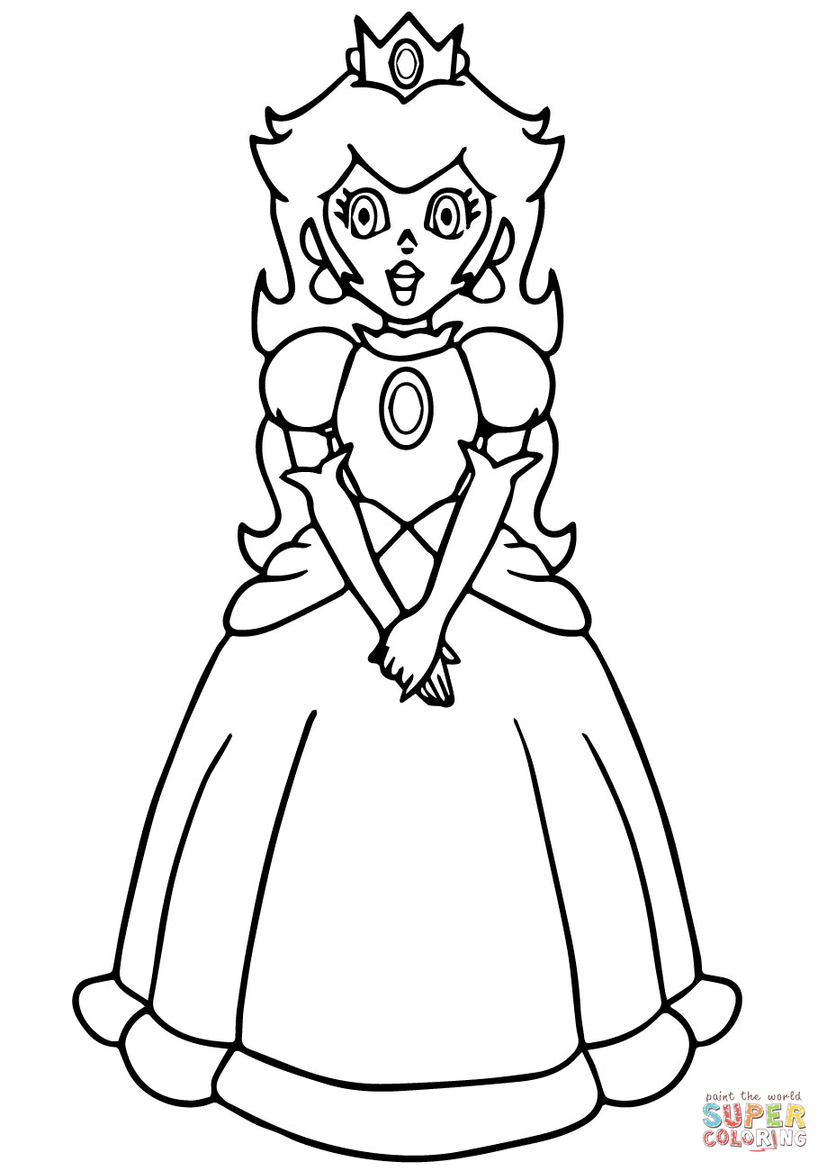 Princess Daisy Printable Coloring Pages   High Quality Coloring ...