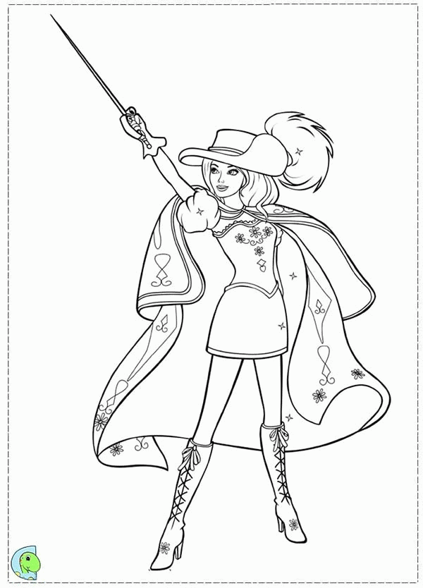 Barbie and Three Musketeers Coloring Pages | Bulk Color
