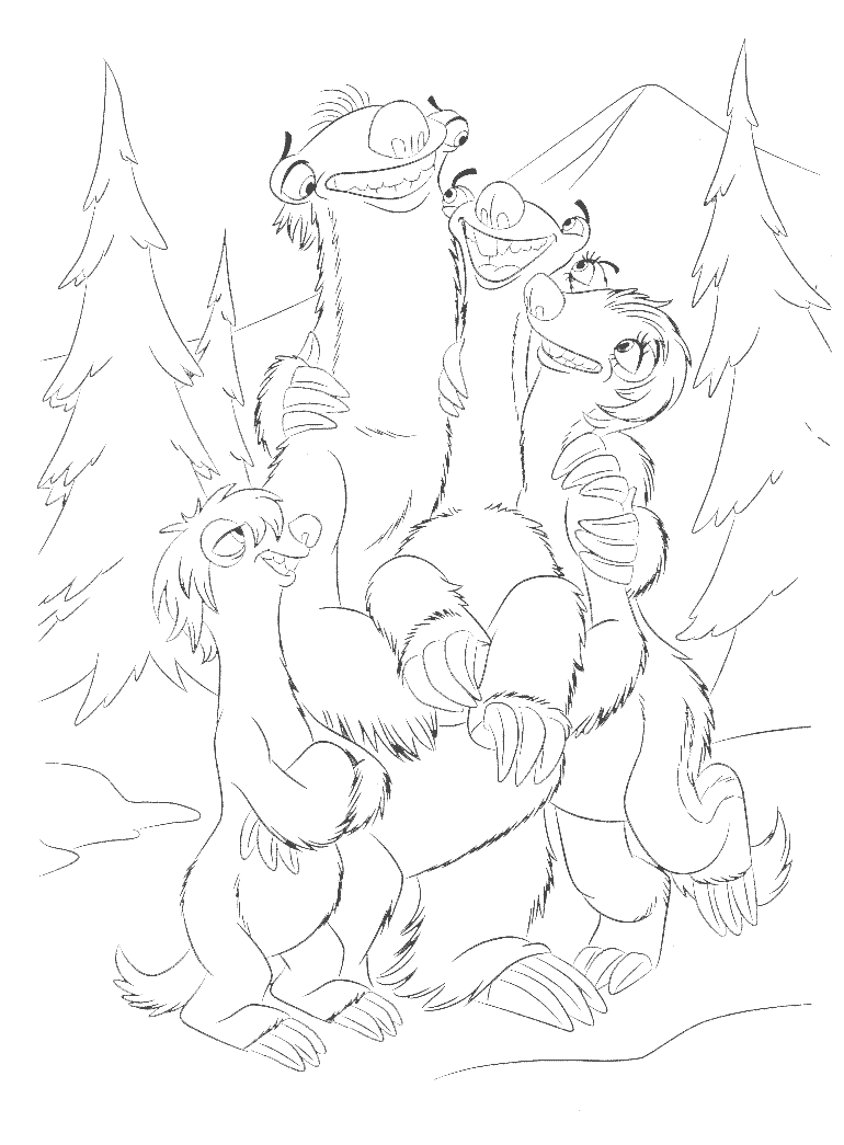 Ice Age 3 Dawn Of The Dinosaurs Coloring Pages Ice Age Mammals ...