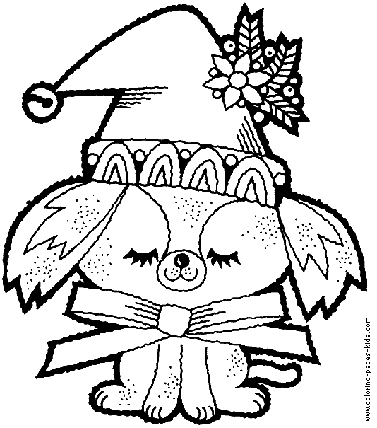dog Christmas color page, holiday coloring pages, color plate, coloring  sheet,prin… | Christmas coloring books, Holiday coloring book, Free christmas  coloring pages