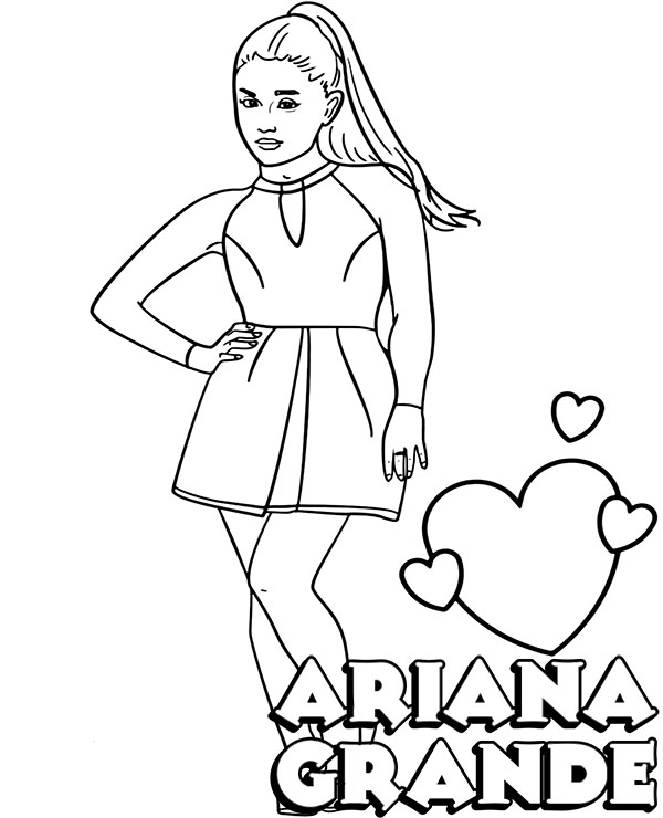 Ariana Grande pop star coloring pages singers printable picture