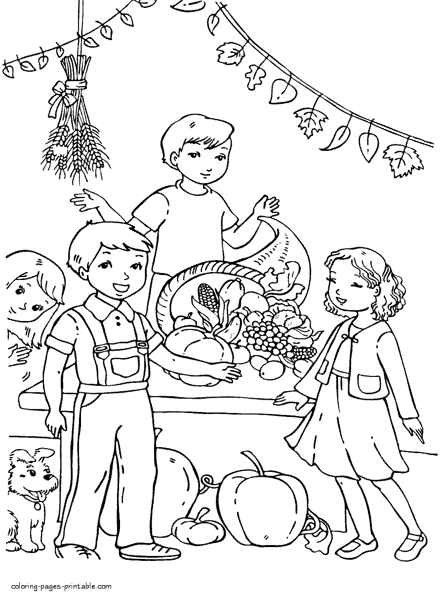 Harvest Festival coloring pages for kids || COLORING-PAGES ...