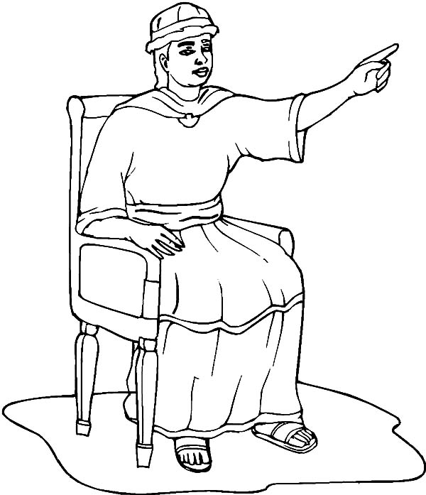 King Solomon Giving an Order Coloring Pages: King Solomon Giving ...