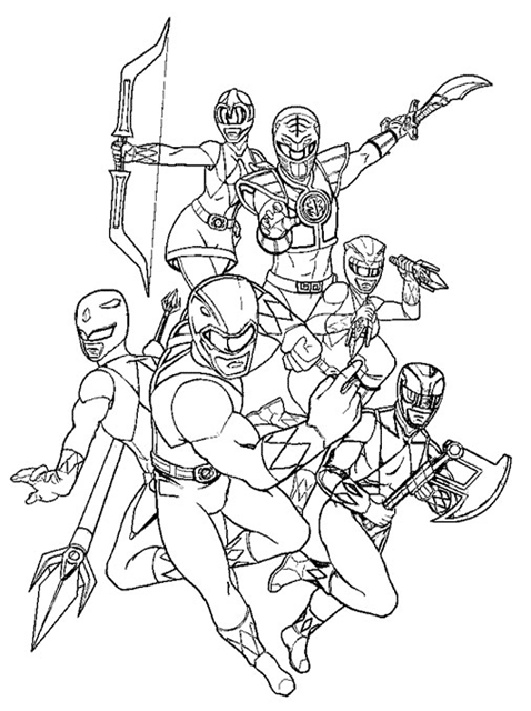 Drawings Power Rangers (Superheroes) – Printable coloring pages
