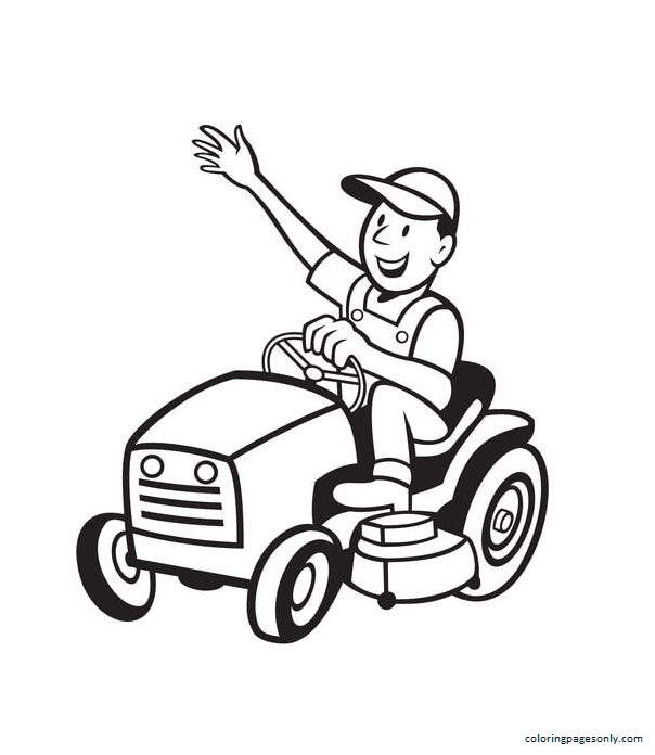 Farmer Riding a Tractor Mower Coloring Pages - Tractor Coloring Pages - Coloring  Pages For Kids And Adults