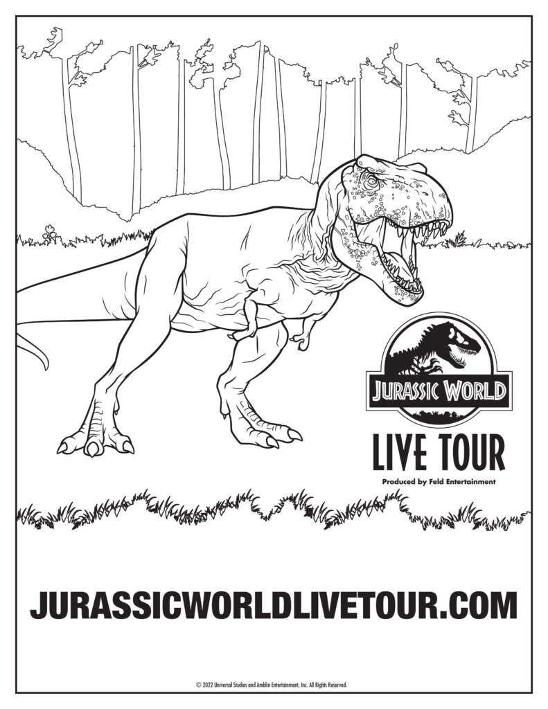 Printable Activity Sheets - Jurassic World Live Tour