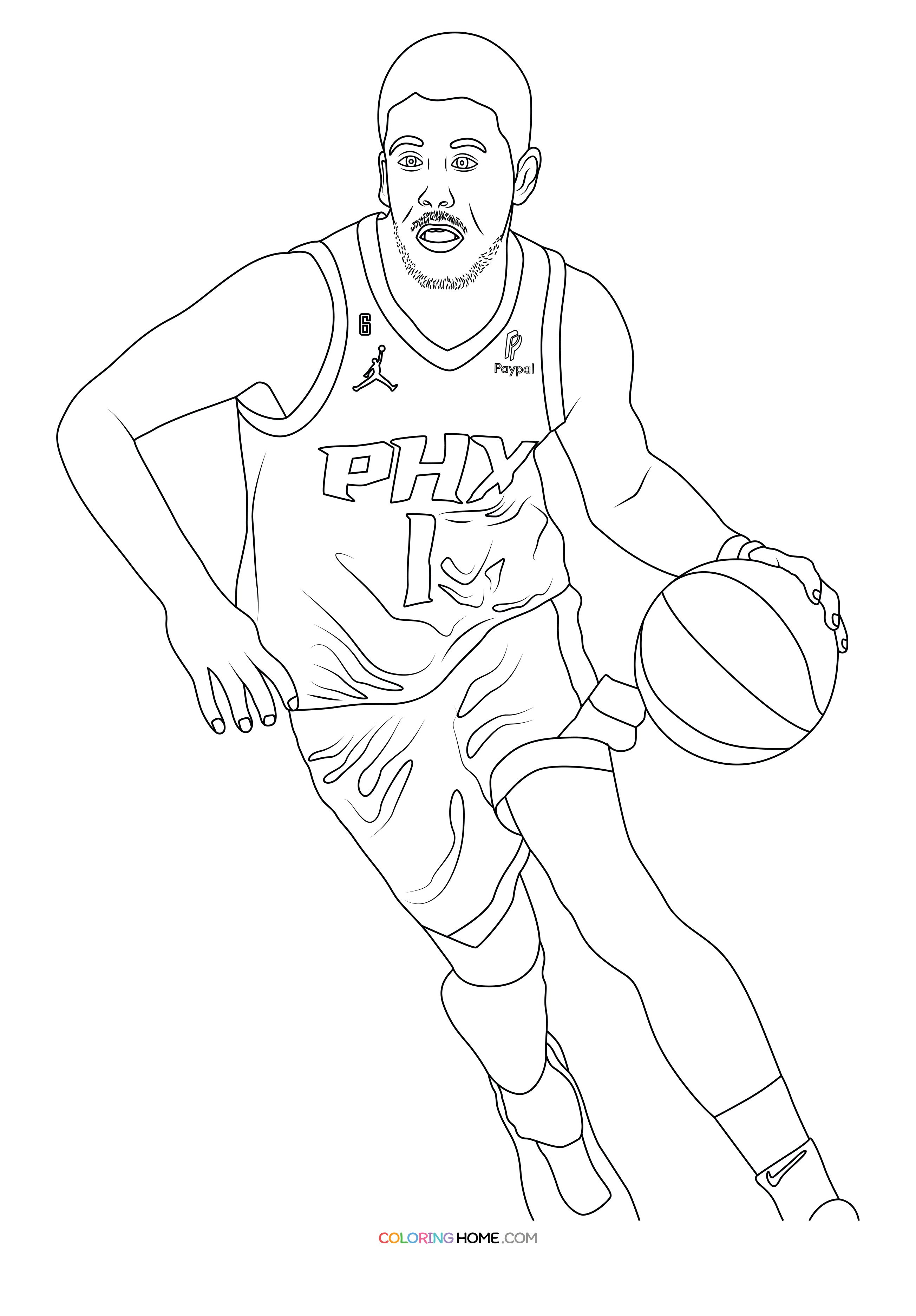 Devin Booker Coloring Page Coloring Pages