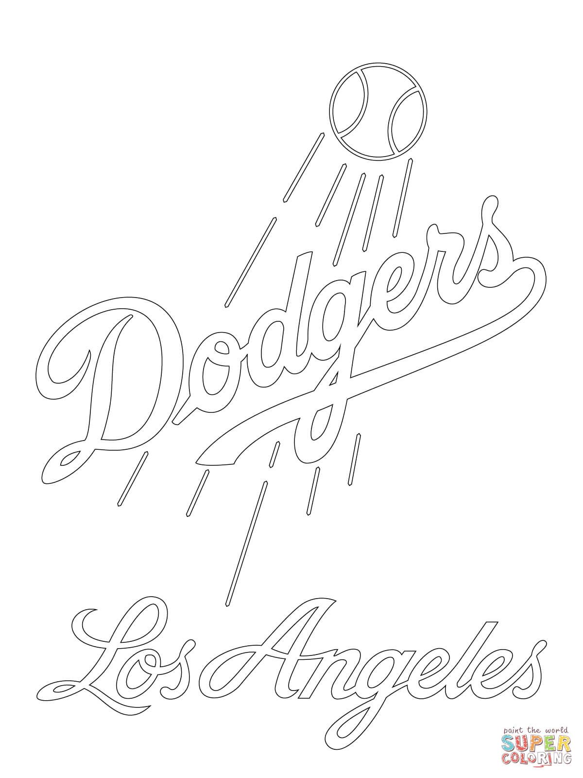 Los Angeles Dodgers Logo coloring page | Free Printable Coloring Pages |  Baseball coloring pages, Los angeles dodgers logo, Dodgers