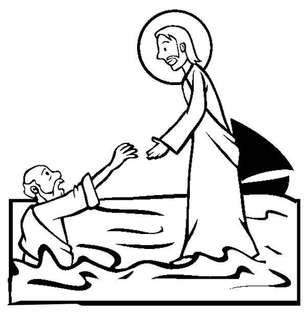 Jesus Walking on the Water is Miracles of Jesus Coloring Page - NetArt