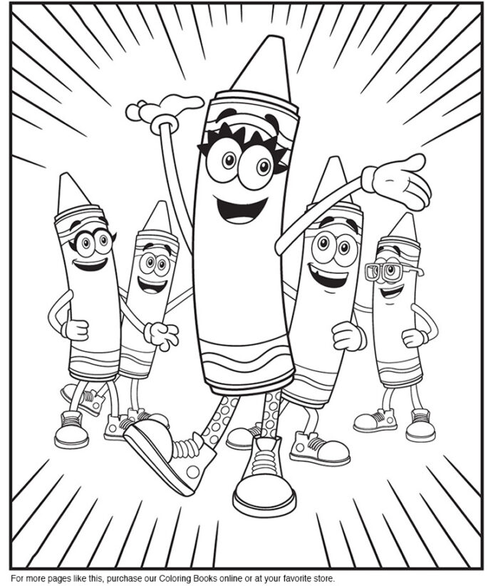 Crayons Coloring Page - Coloring Home