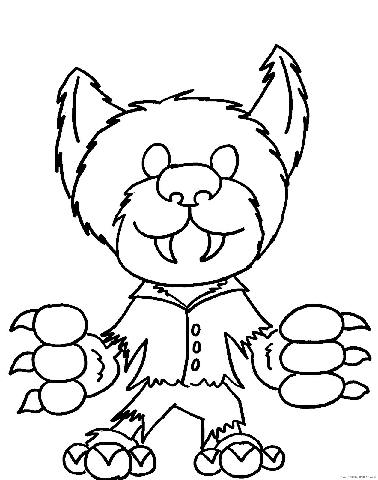 monster coloring pages werewolf Coloring4free - Coloring4Free.com