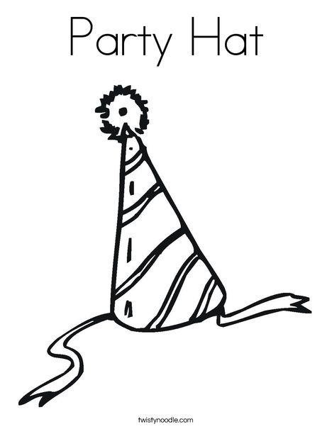 Party Hat Coloring Page - Twisty Noodle