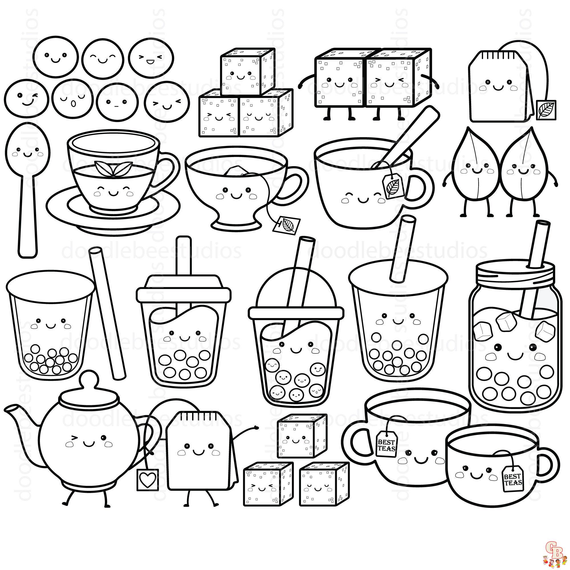 Boba Tea Coloring Pages - Coloring Home