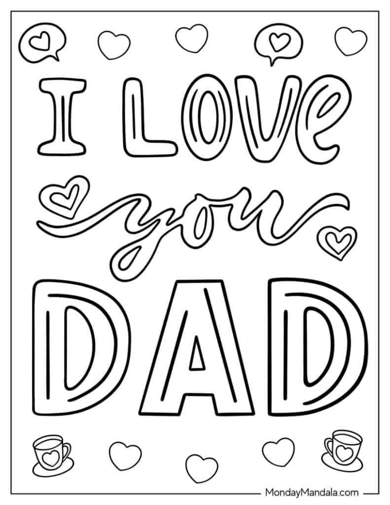 22 I Love You Coloring Pages (Free PDF Printables)