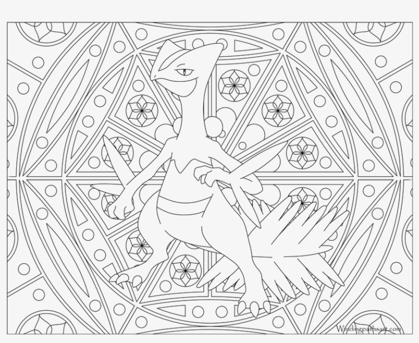 Pokemon Sceptile Coloring Pages - Adult Pokemon Coloring Page - Free  Transparent PNG Download - PNGkey