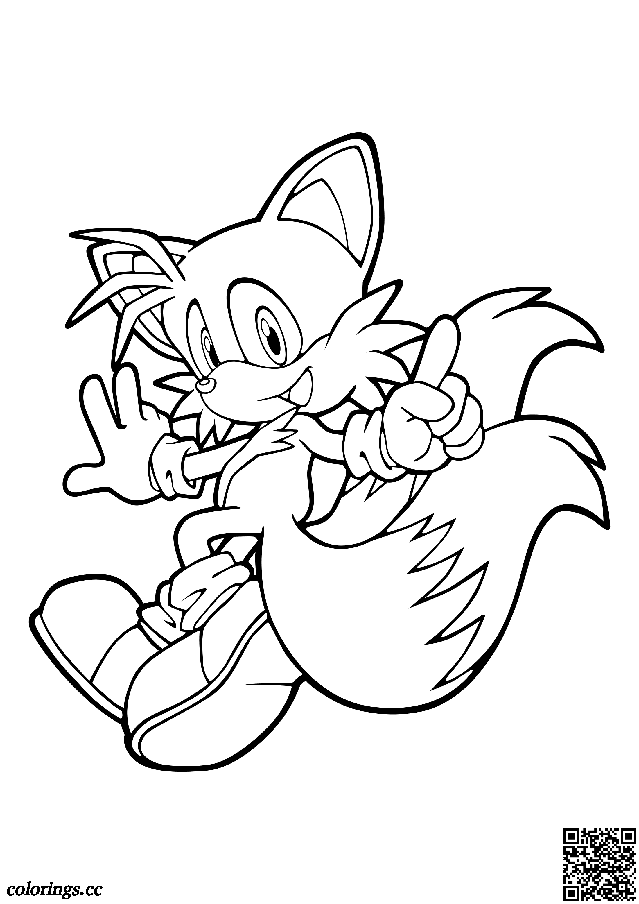 Tails is running coloring pages, Sonic the Hedgehog coloring pages -  Colorings.cc