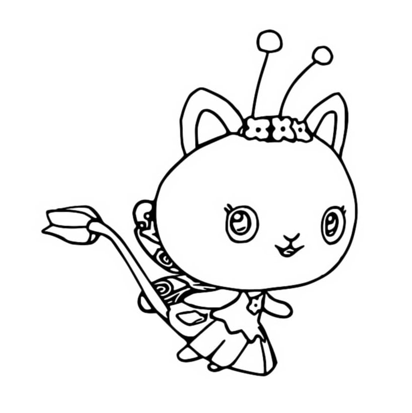 Kitty Fairy from Gabby's Dollhouse Coloring Page - Free Printable Coloring  Pages for Kids