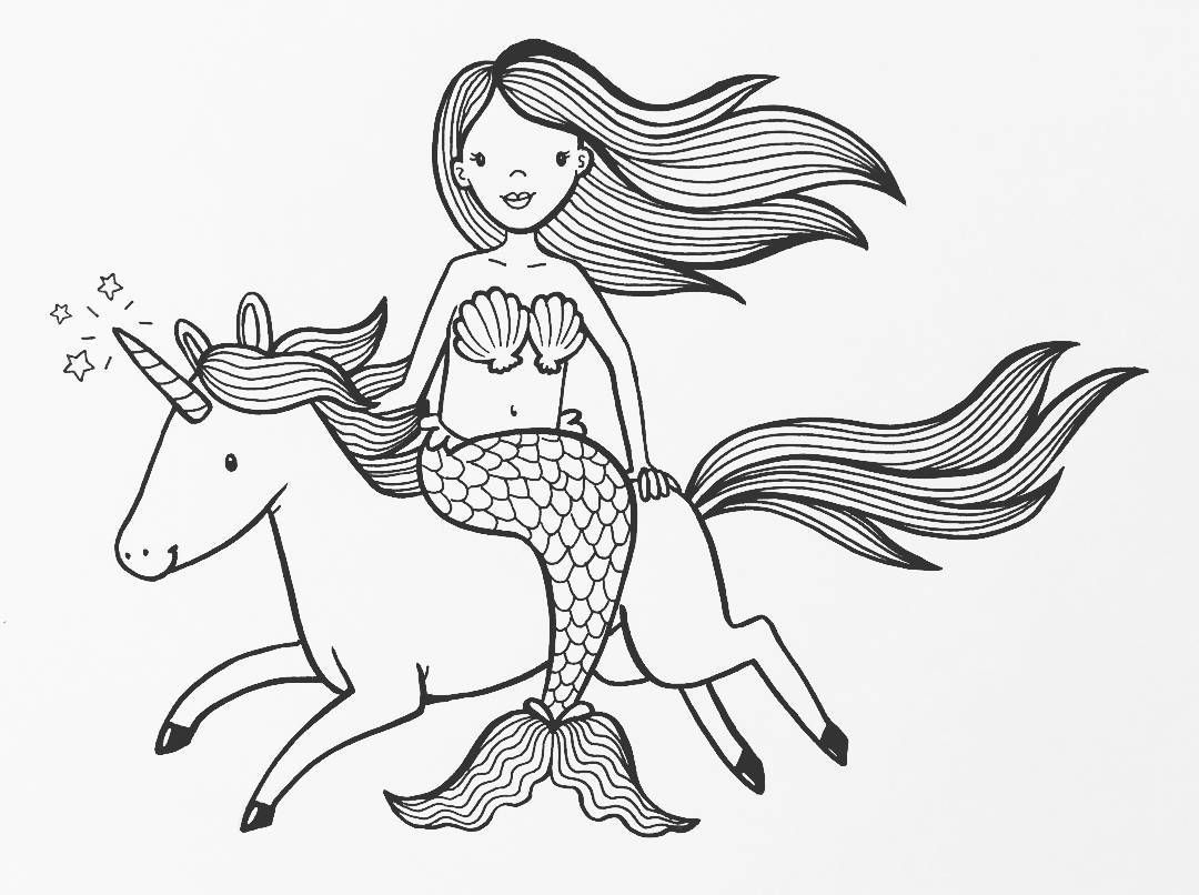 Unicorn Mermaid Coloring Pages - Coloring Home