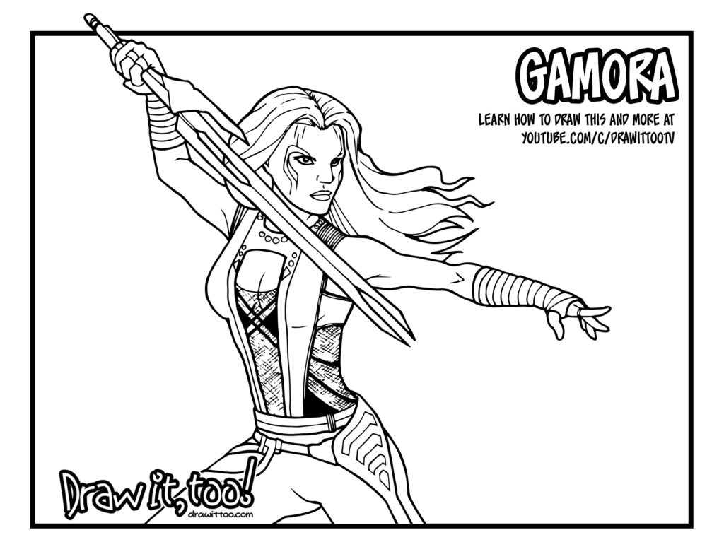 Marvel gamora coloring pages