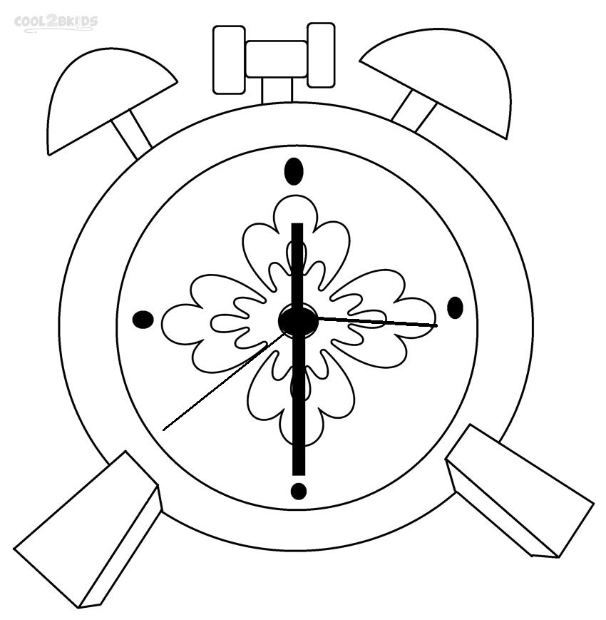 Printable Clock Coloring Pages For Kids