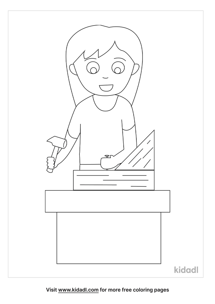 Female Carpenter Coloring Pages | Free People Coloring Pages | Kidadl
