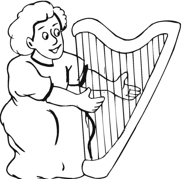 Harp coloring pages