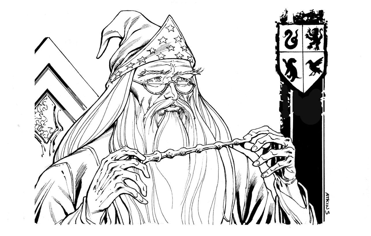 Harry potter coloring pages dumbledore