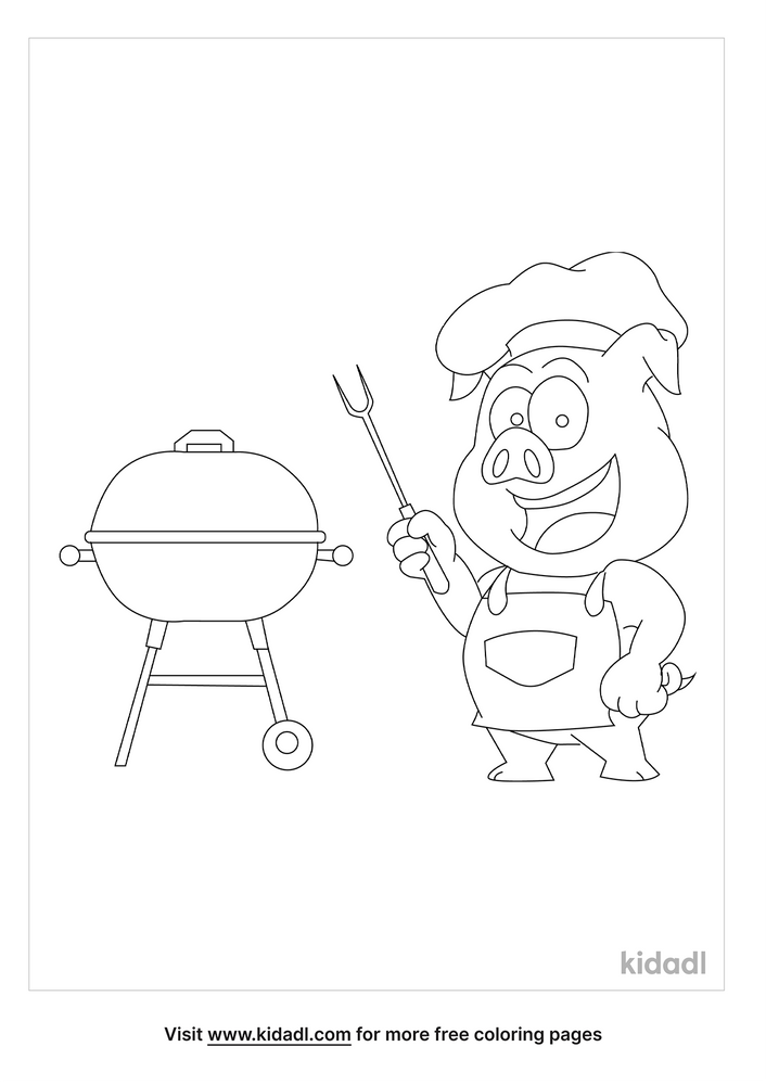 Pig Bbq Coloring Pages | Free Animals Coloring Pages | Kidadl