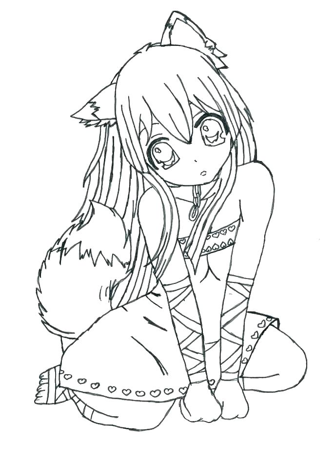 Orasnap: Chibi Cute Anime Wolf Girl Coloring Pages