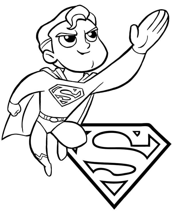 Cute Superman Coloring Page - Free Printable Coloring Pages for Kids