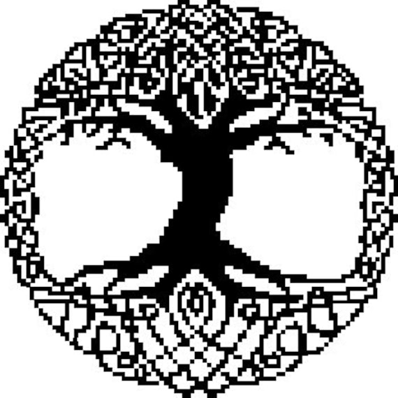 Pixel Art Tree of Life Coloring Page Kids/adults - Etsy