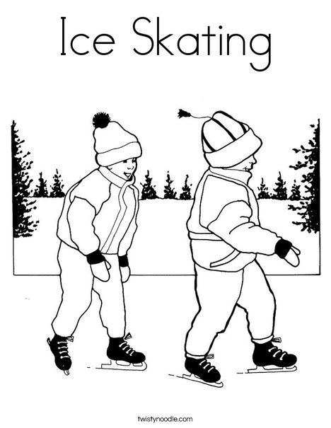 Ice Skating Coloring Page - Twisty Noodle