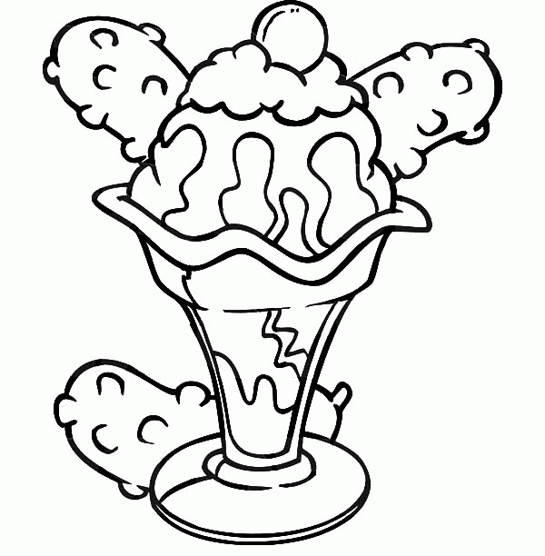Banana Split Coloring Page - Coloring Home