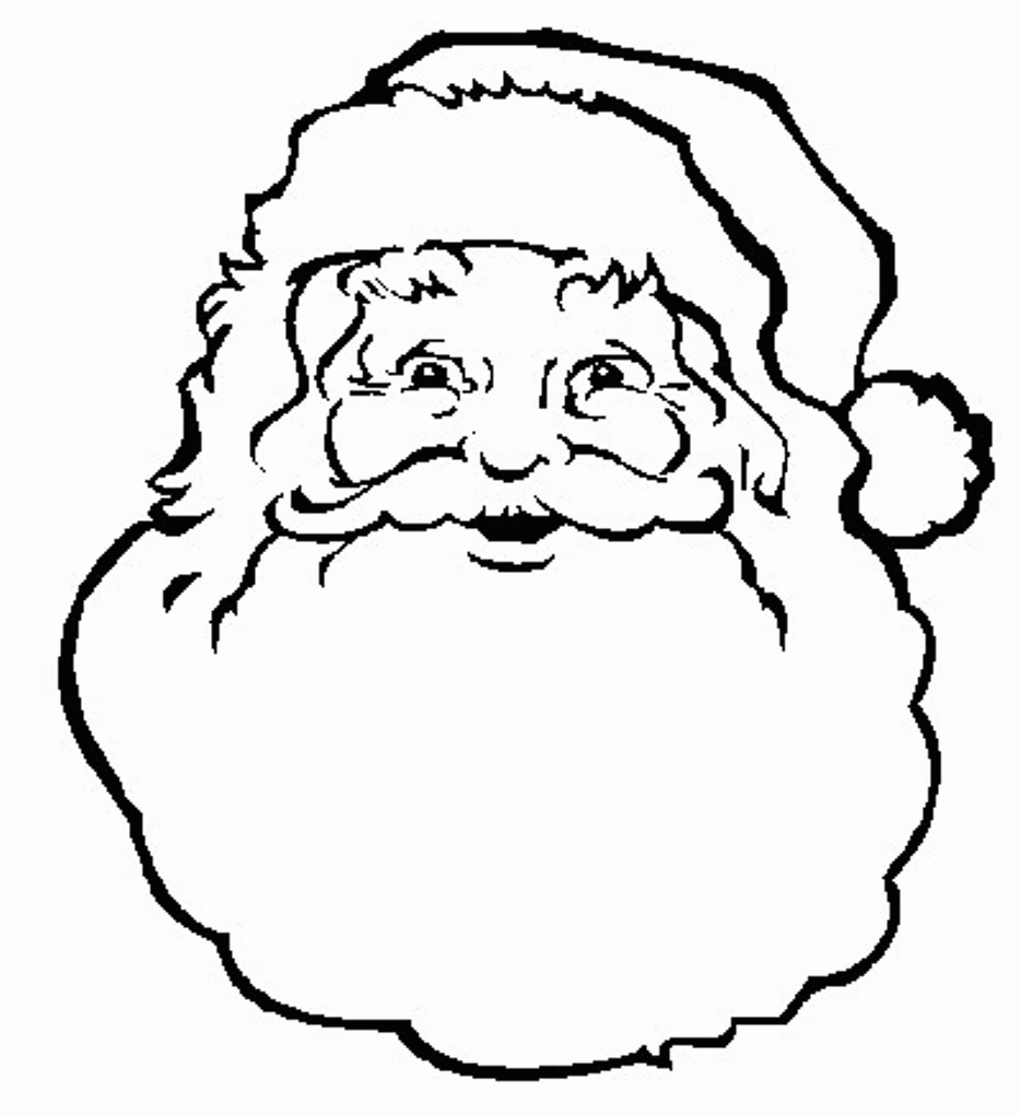Santa Face Coloring Pages For Christmas Free Printable | Christmas ...