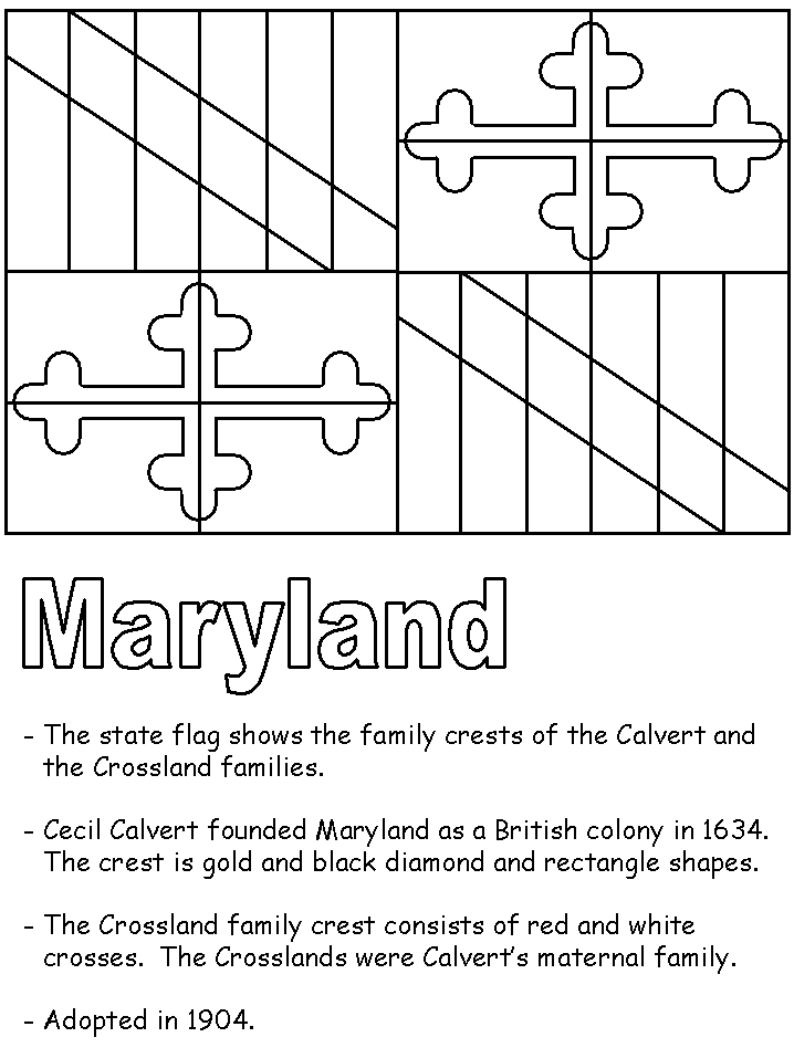 Maryland State Flag Coloring Page