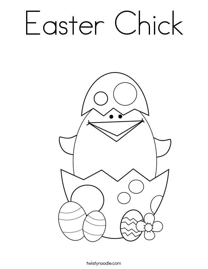 Easter Chick Coloring Page - Twisty Noodle