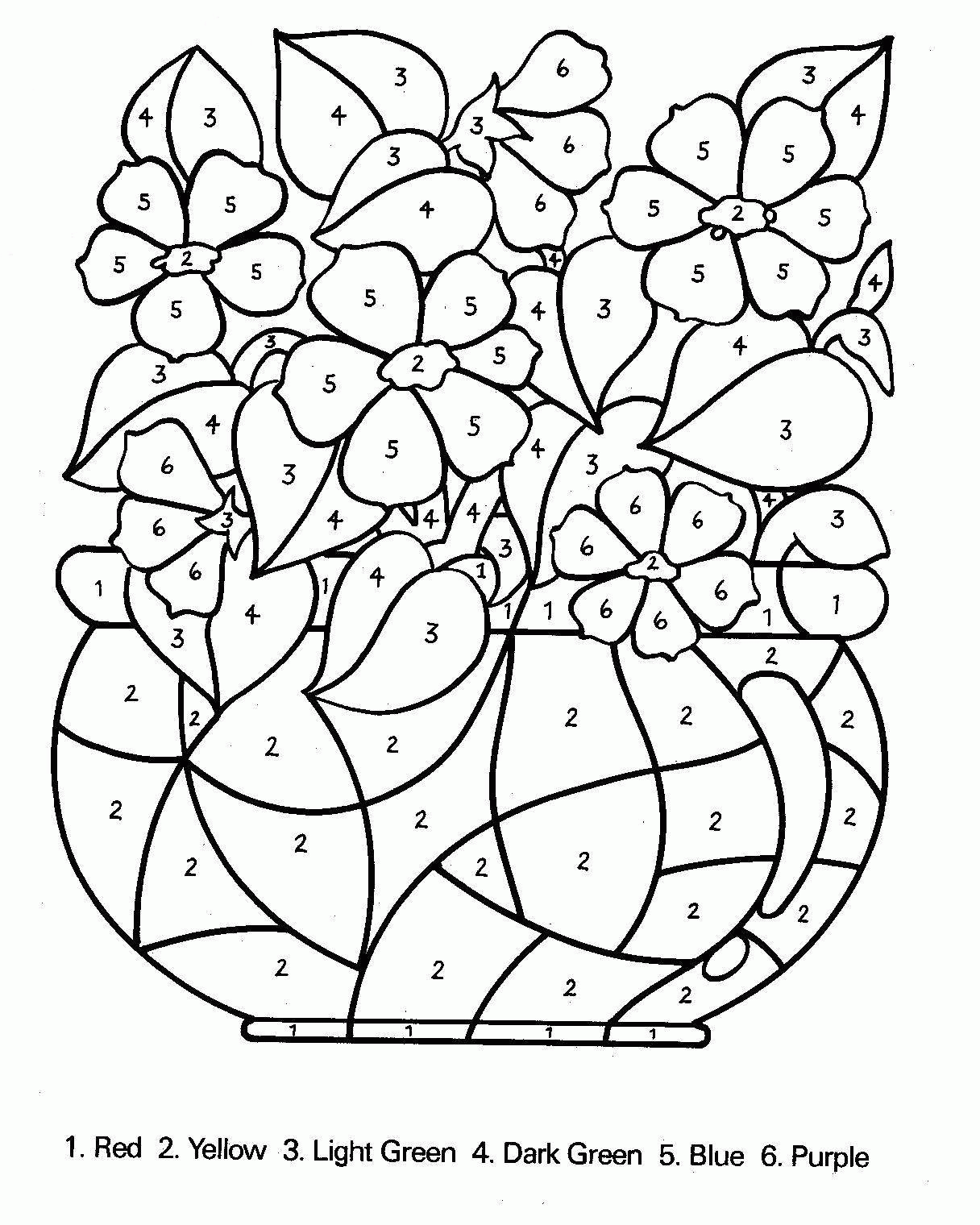 Color By Number Coloring Page