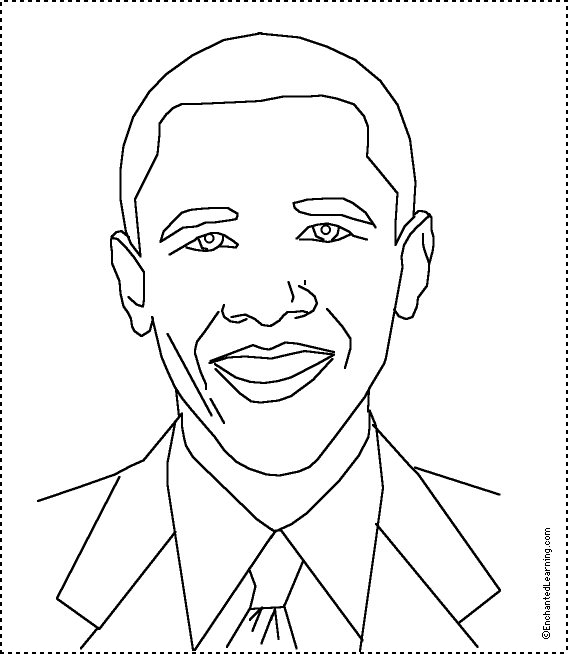 African American Coloring Pages For Kids - Obama