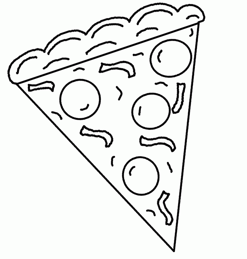 Pizza Coloring Sheet - Coloring Pages for Kids and for Adults
